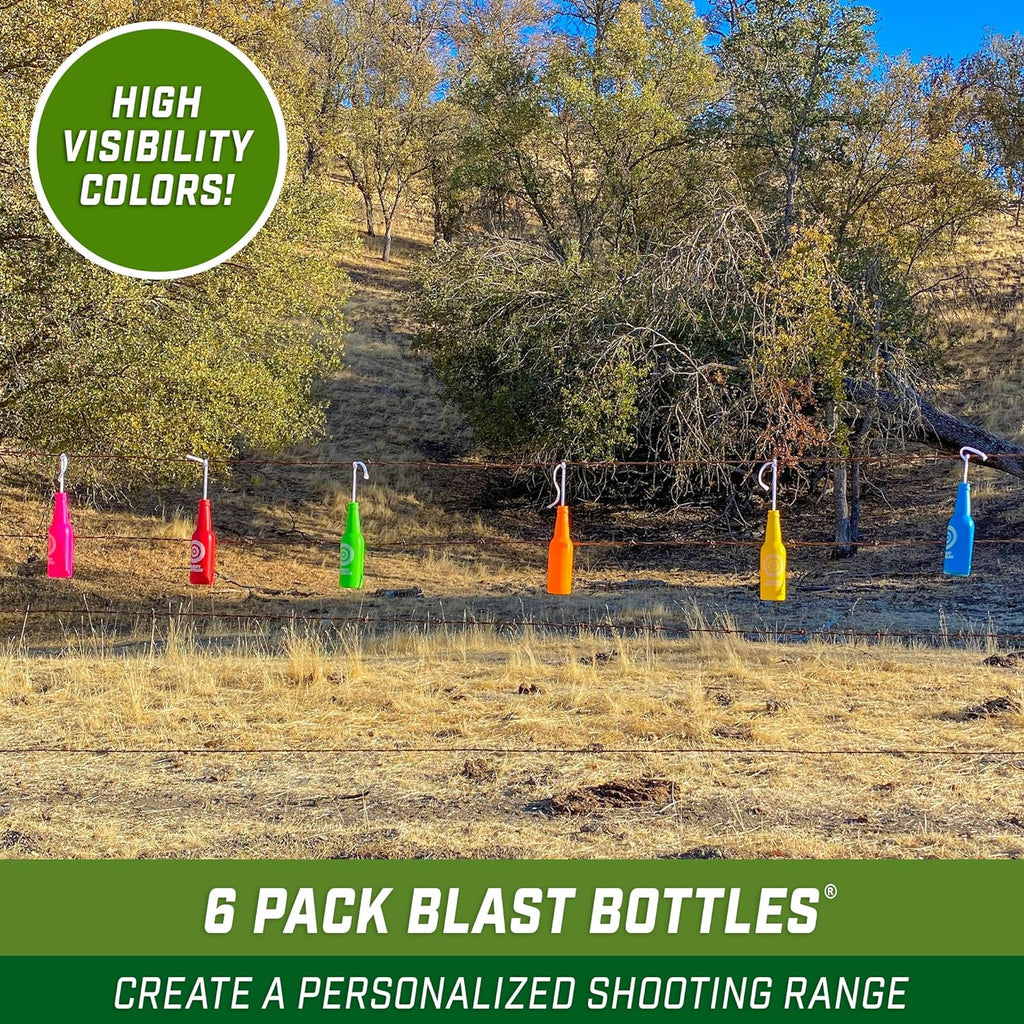 Blast Bottles – 3 or 6 Pack – Shatterproof Bottle Shooting Targets with Rope for Firearm Target Practice, Great for