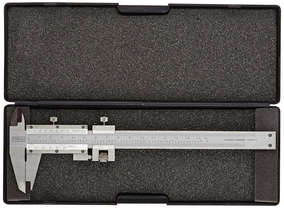Fowler 52-058-016-0, Vernier Caliper with 0-6"/150mm Measuring Range