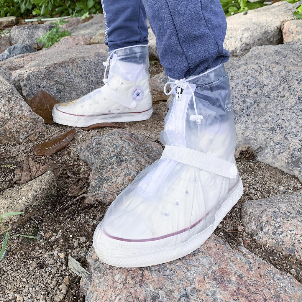 Rain Boot Waterproof Shoes Cover Women Men Kids Reusable Rubber Sole