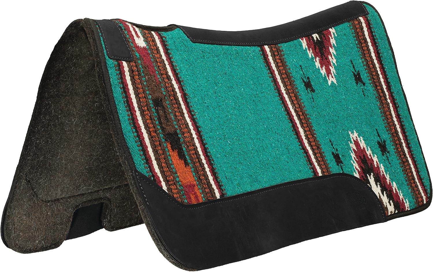 31" x 32" Contoured Single Weave Wool Blend Felt Horse Saddle Pad, Shock Absorbing Western Saddle Pad for Protection
