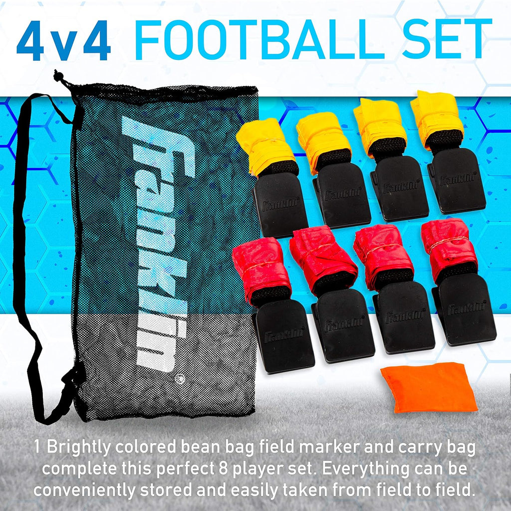 Franklin Sports Flag Football Set - 8 Player Youth Flag Football Belts - Adjustable Belts + Field Marker Included - 4