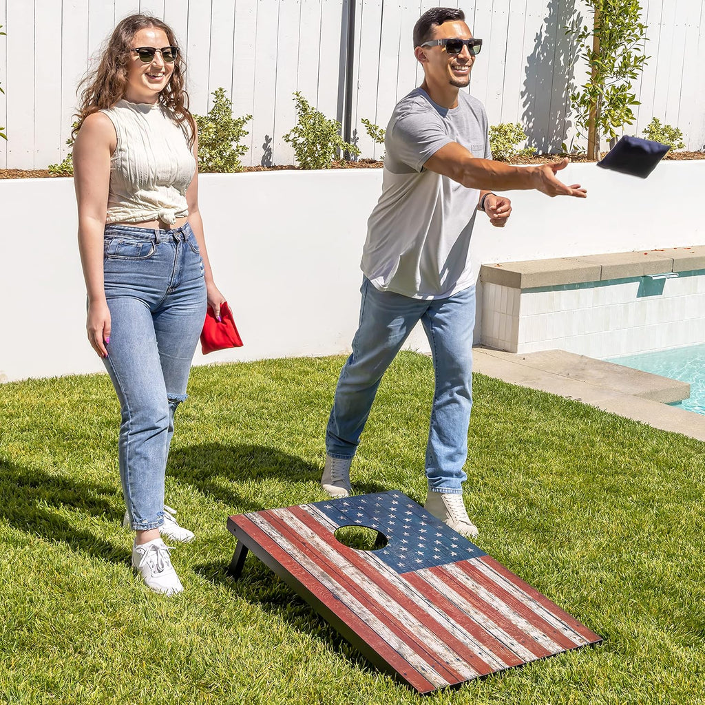 Portable Cornhole Sets, 8 Styles – Choose 4 x 2 ft or 3 x 2 ft - Boards Include 8 Bean Bags, Travel Case, and Game Rules