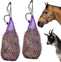 2 pcs Ultra Slow Feed 1.5"x1.5" Holes 40” Hay Net for Horses and livestocks (Purple)