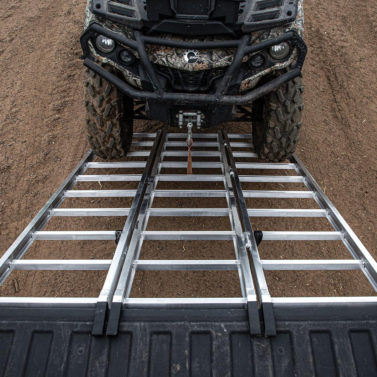 78-inch Tri-Fold XL Aluminum Truck, UTV/ATV Loading Ramps - 1750lb Capacity , silver -TX104
