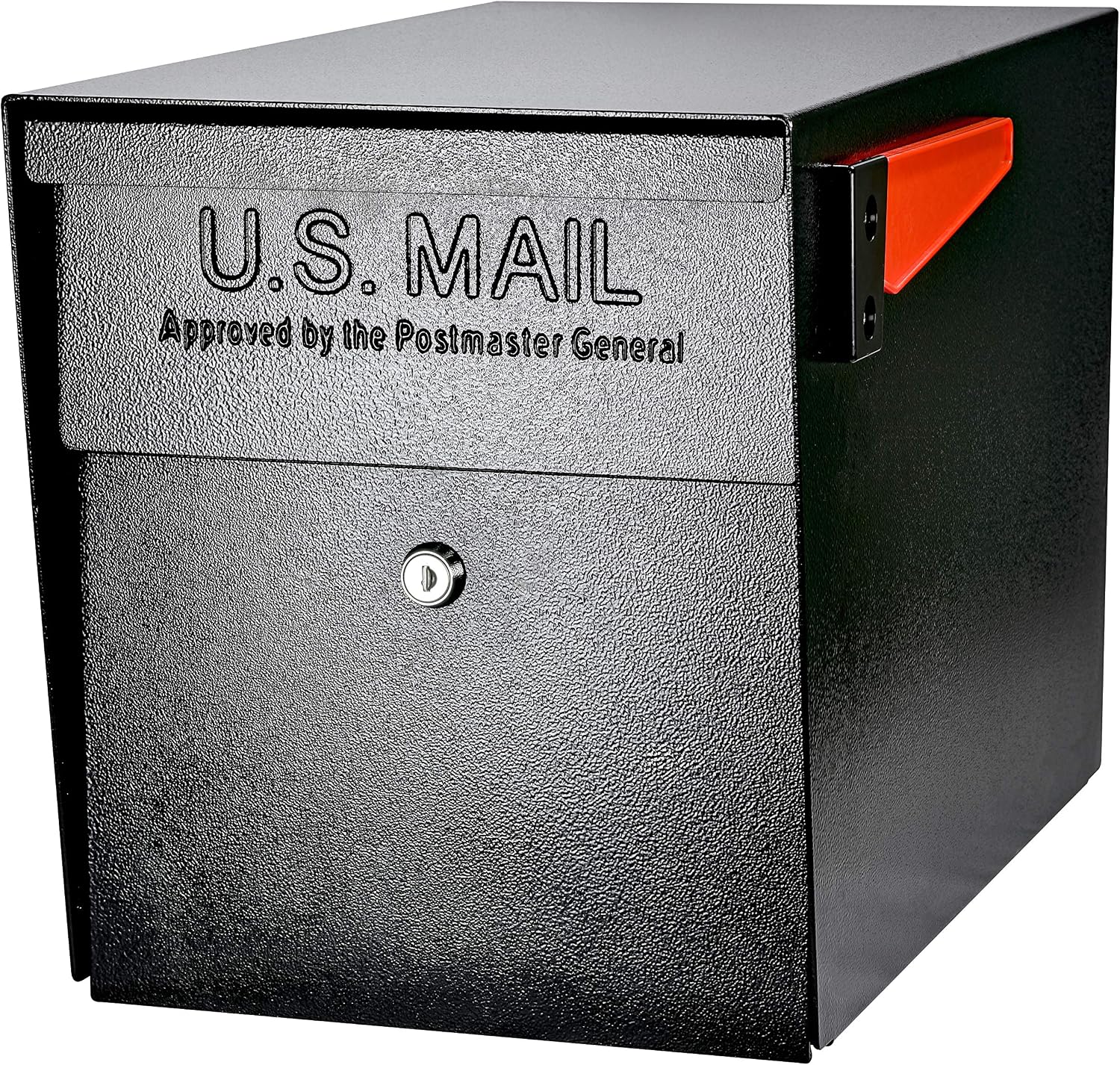 Large Capacity Locking Curbside Post Mount Mailbox, USPS Approved | Patented anti-pry lock, holds weeks of mail
