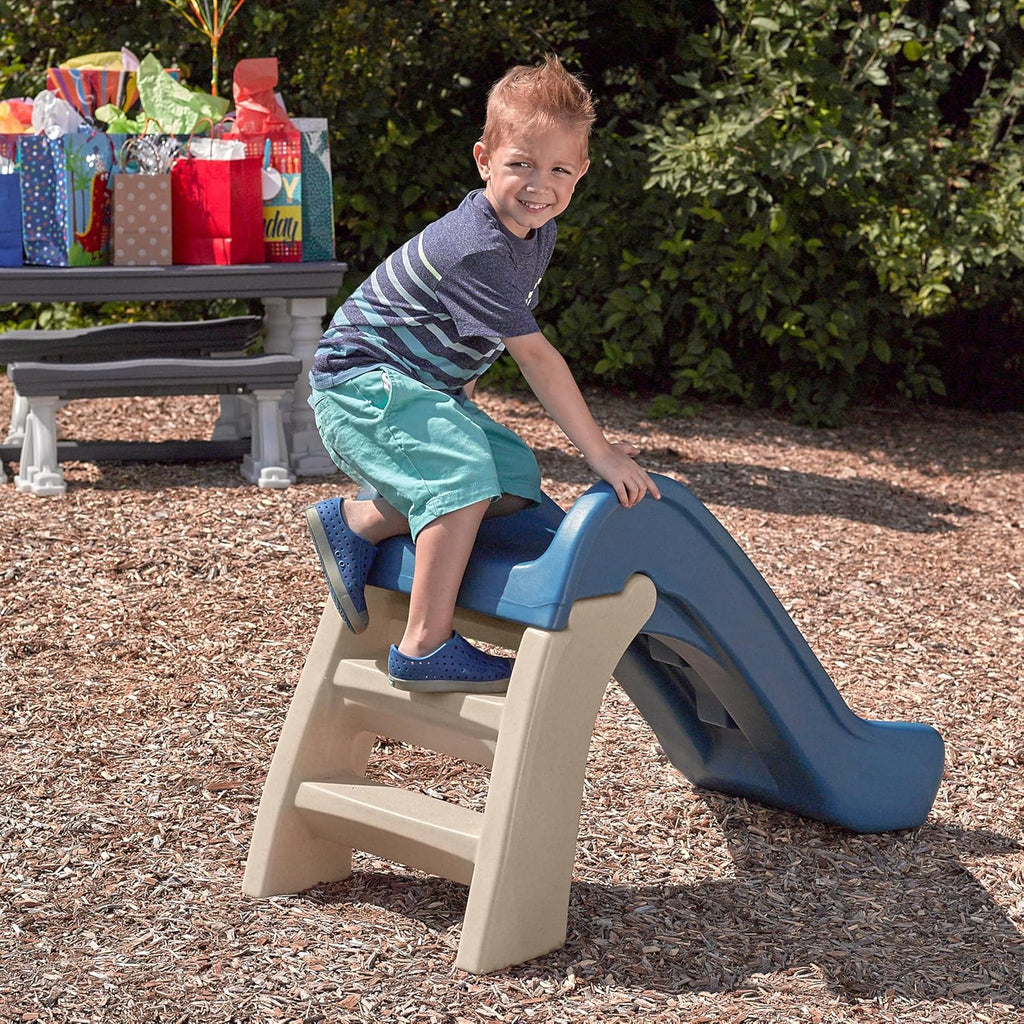 Play & Fold Junior Slide, Kids Indoor/Outdoor Play Slide, Backyard Playground Set, Easy Grip, Wide Ladder, Outside