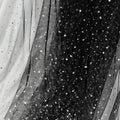 1 Yard Glitter Tulle, Star Moon Sequin, 54" Wide Black