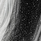 1 Yard Glitter Tulle, Star Moon Sequin, 54" Wide Black