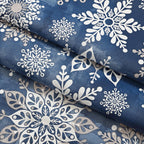 Christmas Navy Snowflake 52 x 70 Rectangle Vinyl Tablecloth