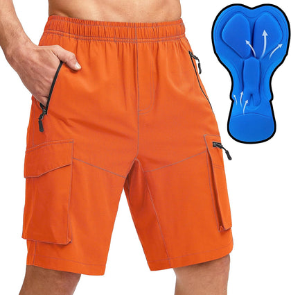 Men's Mountain Bike Shorts 3D Padded Loose-fit Biking Riding Cycling Bicycle Biker Shorts Zipper Pockets