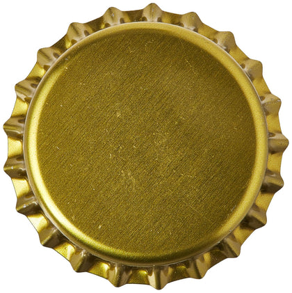 144 Oxygen Absorbing Beer Bottle Caps, 26mm US Standard Size Pry Off Gold Crown Caps for Homebrew, PVC Free Caps for