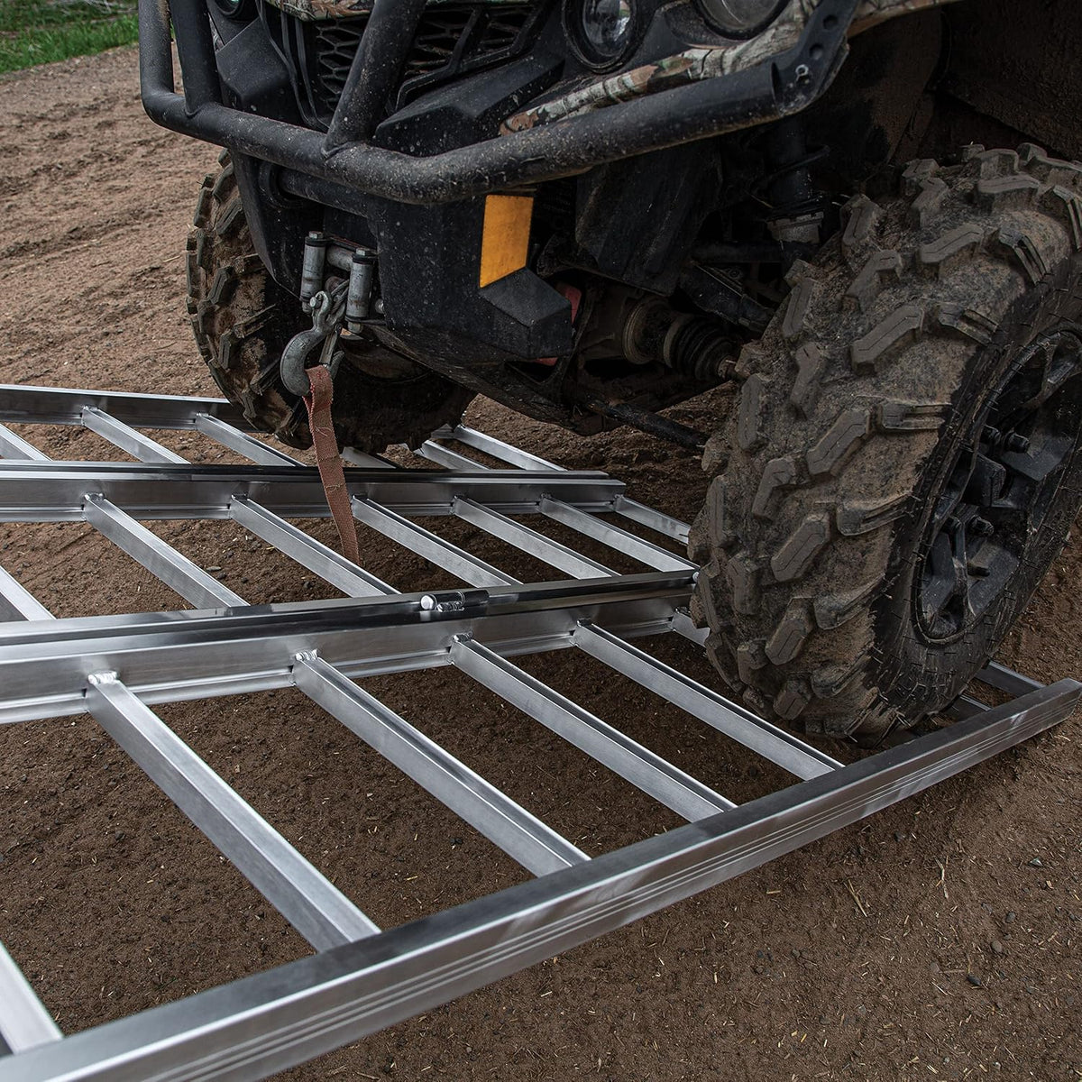 78-inch Tri-Fold XL Aluminum Truck, UTV/ATV Loading Ramps - 1750lb Capacity , silver -TX104