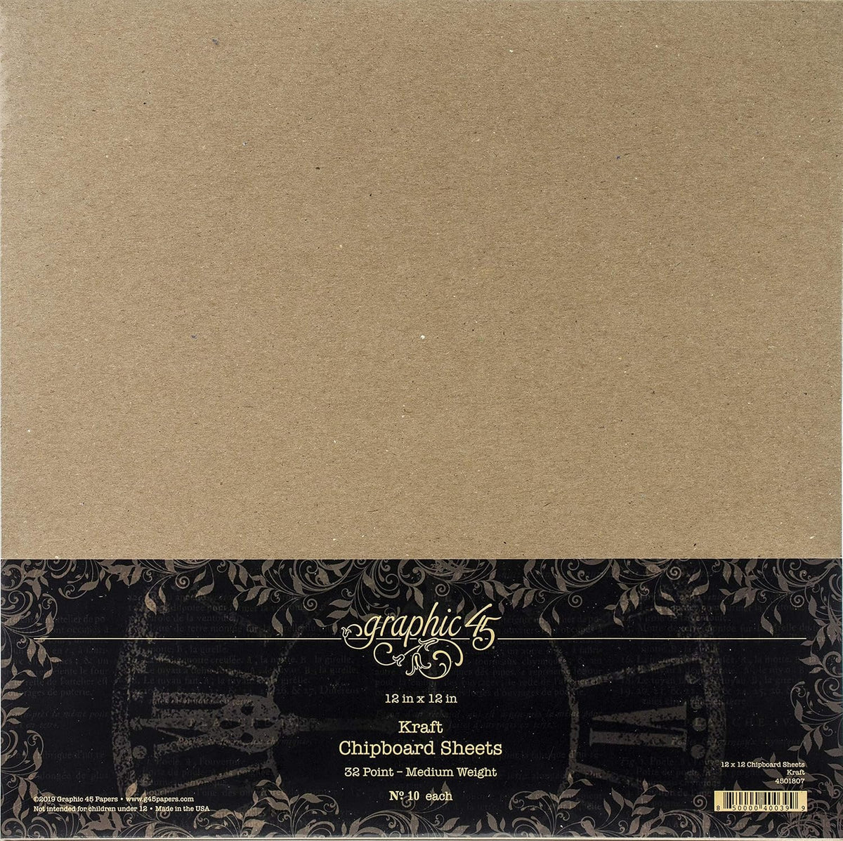 Kraft 12x12 Sheets (10 Pack) Chipboard (4501807)