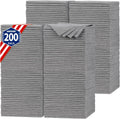 Shop Towels, Pack of 200, Grey Microfiber Cleaning Cloth Bulk, Microfiber Towels for Cars, All-Purpose Absorbent