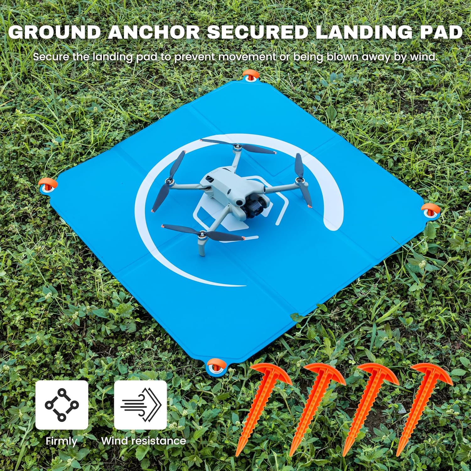 Drone Landing Pad Weighted Foldable for DJI Mini/Neo/FPV Drone, 22in/55cm | Double-Sided Waterproof Launch Pad