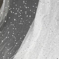 10 Yards Glitter Tulle, Star Moon Sequin, 54" Wide White