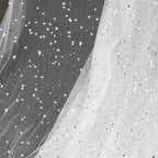10 Yards Glitter Tulle, Star Moon Sequin, 54" Wide White