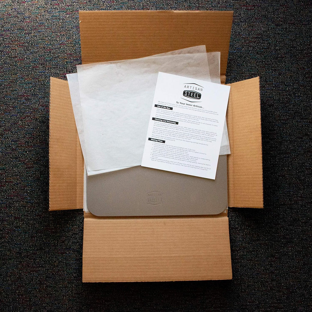 High Performance Pizza Steel Made in the USA - 16" x 14.25" (.25" Thick)