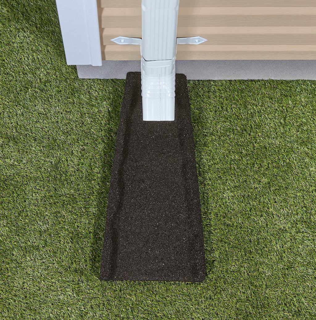 2 Pack Premium Rubber Downspout Splash Block, Rain Guard, Stone Textured Drain Extender (Black)