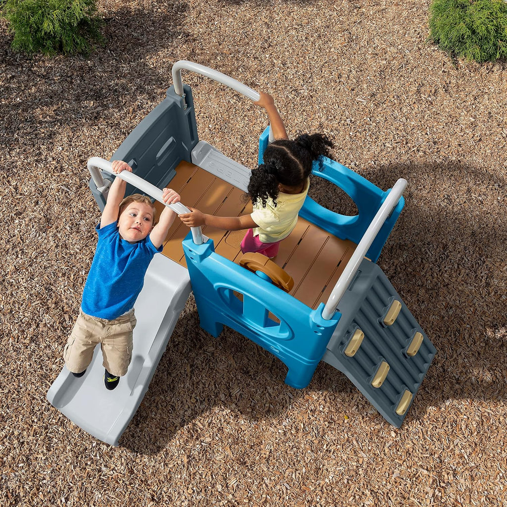Step2 Scout & Slide Climber, Kids Outdoor Playset, Backyard Playground Set, Slide, Climbing Wall, Tunnel, Outside